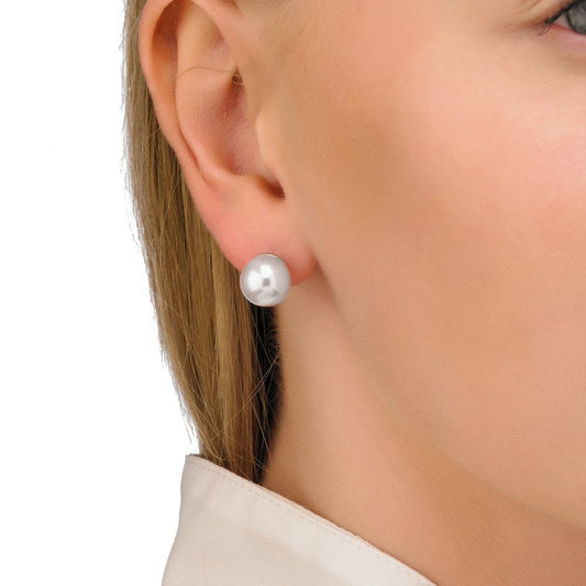 Pendientes de plata MAJORICA LYRA perla BLANCA 8mm para mujer