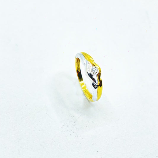 Anillo de oro 18k Bicolor 1 Diamante para mujer