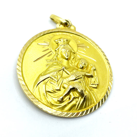 Colgante medalla en Oro de 18K sagrado corazon jesus para hombre