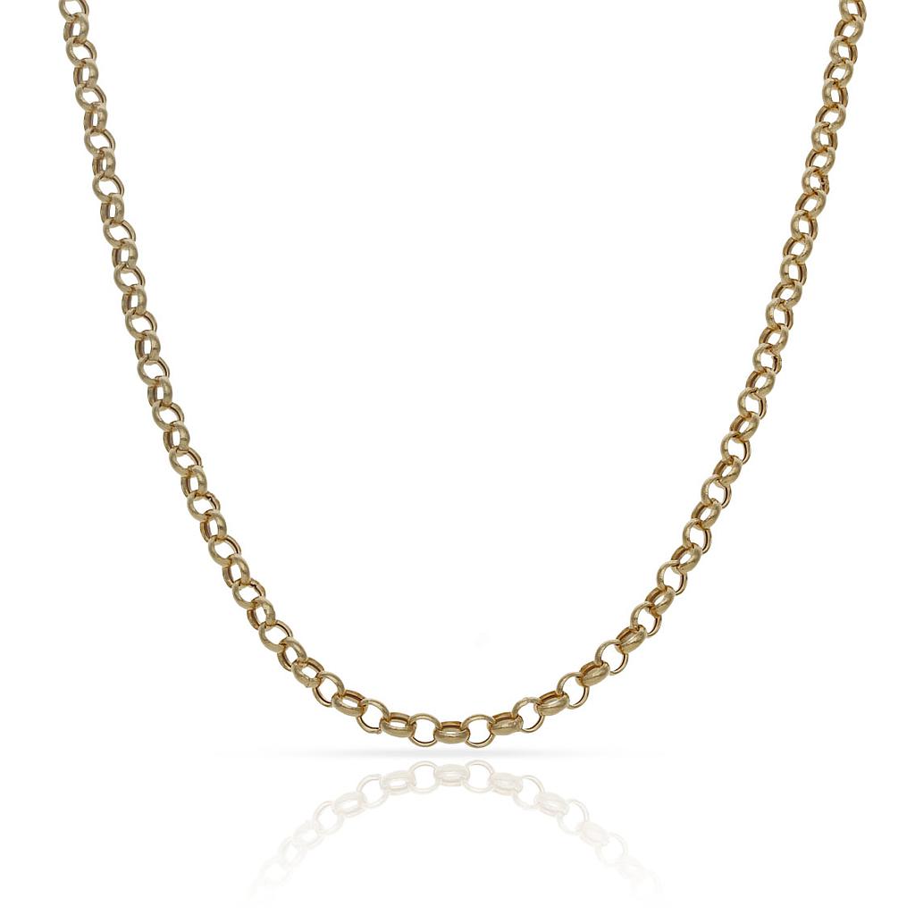 Cadena oro 18K tipo rolot hueca 2.5mm para hombre o mujer. Descubre la sección de collares de oro con nombres personalizables y encuentra tu preferida.