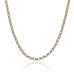 Cadena oro 18K tipo rolot hueca 2.5mm para hombre o mujer. Descubre la sección de collares de oro con nombres personalizables y encuentra tu preferida.