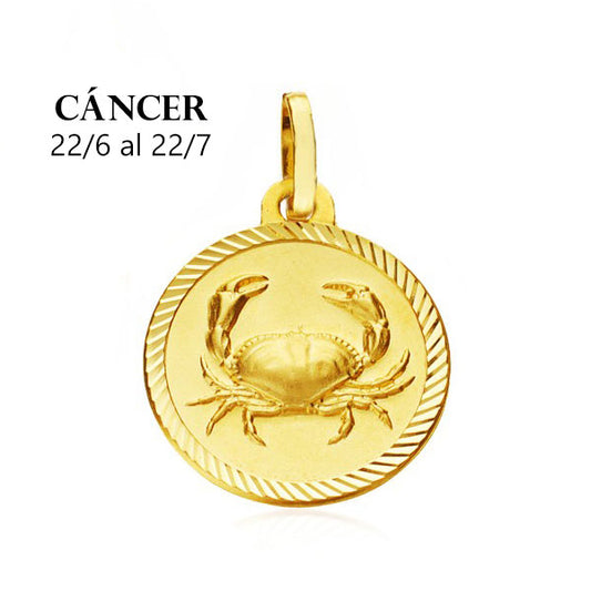 Comprar Colgante de oro 18K. medalla horoscopo  cancer 20mm para mujer online precios baratos, comprar Colgante de oro 18K. medalla horoscopo 20mm para mujer en Mallorca