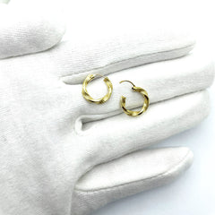 Pendientes Aros oro 18k rizados 11mm para mujer