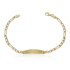 Pulsera de oro 18k ESCLAVA figaro 3x1 para mujer