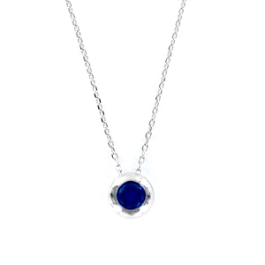 Colgante con cadena plata chaton - Joyeria Zeller