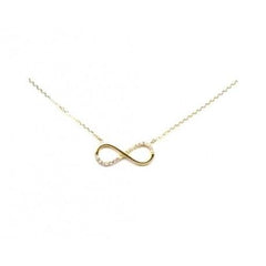 Collar oro 18K Infinito con circonitas para mujer - Joyeria Zeller