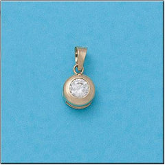 Colgante de oro 18k Chaton Circonita 7mm para mujer