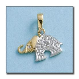 COLGANTE ORO DE 18KL ELEFANTE CIRCONITAS - Joyeria Zeller