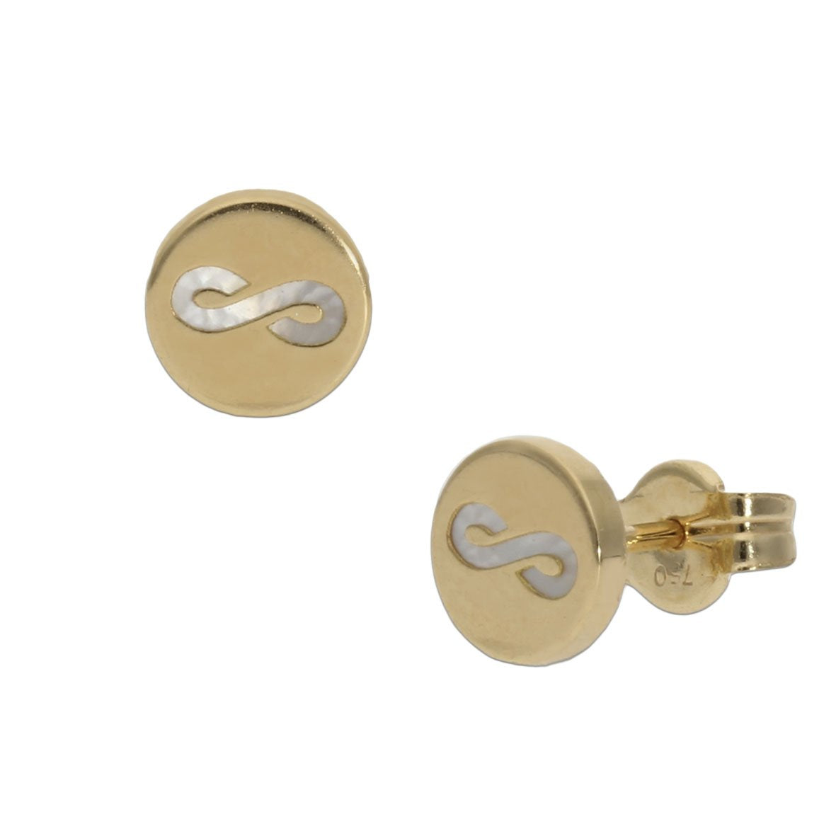 PENDIENTES ORO 18KL INFINITO NACAR - 6MM - Joyeria Zeller