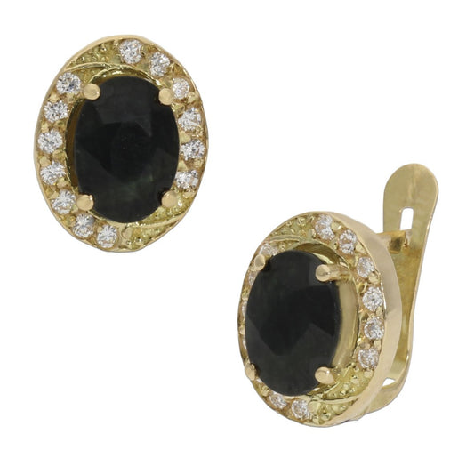 PENDIENTES ORO 18KL ZAFIRO FINOS - Joyeria Zeller