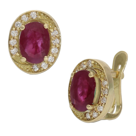 PENDIENTES ORO 18KL RUBIES FINOS - Joyeria Zeller