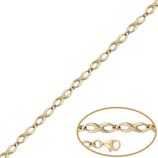 Pulsera Oro de 18 Kl. con eslabones infinito para mujer