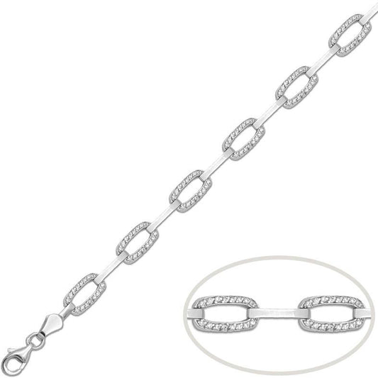 PULSERA ORO BLANCO 18KL CIRCONITAS - Joyeria Zeller