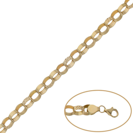 Pulsera de oro 18k  gruesa de eslabón redondo para mujer