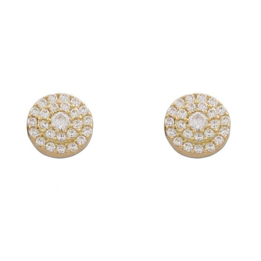 Pendientes de oro 18k Circulo con circonitas