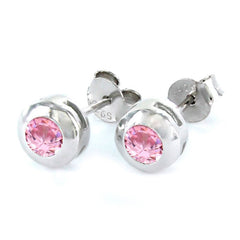 Pendientes de plata rodiada CHATON con circonita de diferentes colores