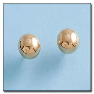 Pendientes Oro 18k bola de 8mm cierre rosca